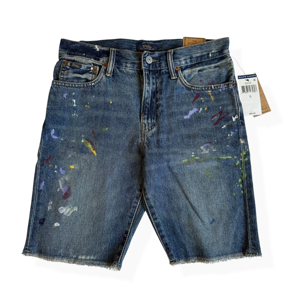 Polo Ralph Lauren Paint-Splatter Sullivan Slim Denim Short Boys 16